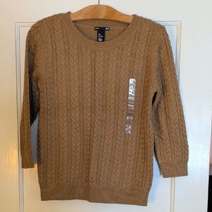 NWT H&M Women's Cable Knit Sweater - Camel Brown, Sz S